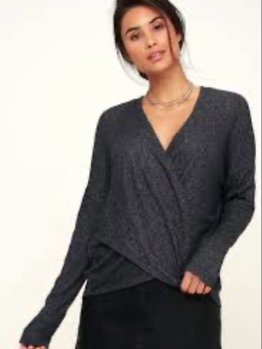 LUMIERE Cross  Sweater Top